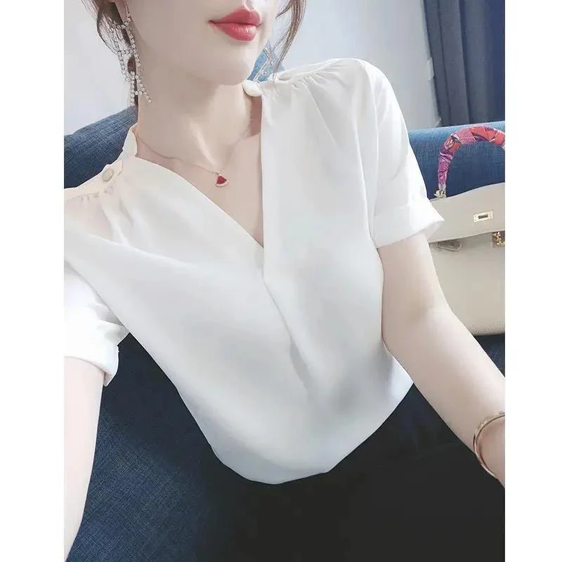 Elegant Simple White V-Neck Chiffon Top Fairy Atmosphere Long Sleeve Commute Style Premium Quality Women's Fashion Top
Elegant Simple White V-Neck Chiffon Top Fairy Atmosphere Long Sleeve Commute Style Premium Quality Women's Fashion Top