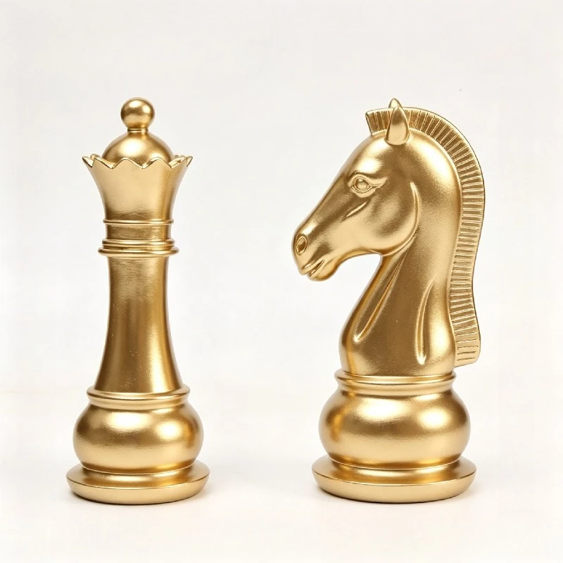 A Pair of King and Queen Chess Sculptures, Resin Chess Statues, Home Decorations, Decorative Statues
A Pair of King and Queen Chess Sculptures, Resin Chess Statues, Home Decorations, Decorative Statues