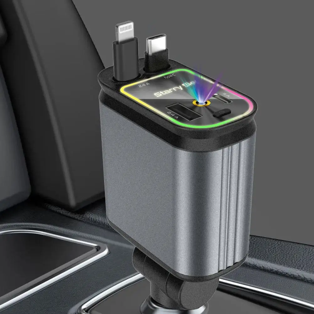 Universal Retractable Car Charger Fast Charge Dual Cable Auto Phone Charger Adjustable Starlight In Car Roof
Universal Retractable Car Charger Fast Charge Dual Cable Auto Phone Charger Adjustable Starlight In Car Roof