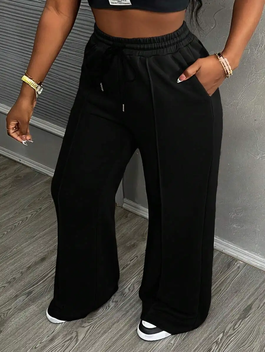 Women's Wide-Leg Casual Sweatpants with Drawstring Waist
Women's Wide-Leg Casual Sweatpants with Drawstring Waist