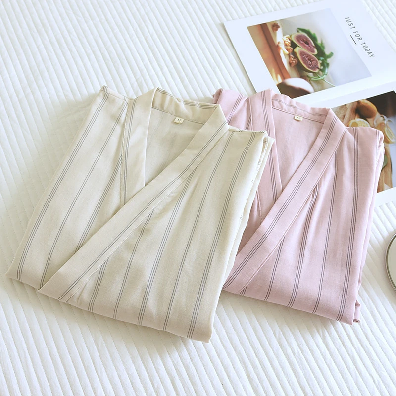 Couples Striped Sleepwear Pure Cotton Shower Bathrobe Gown Women &Men Japanese Style Kimono Lingerie Robe Loungewear
Couples Striped Sleepwear Pure Cotton Shower Bathrobe Gown Women &Men Japanese Style Kimono Lingerie Robe Loungewear