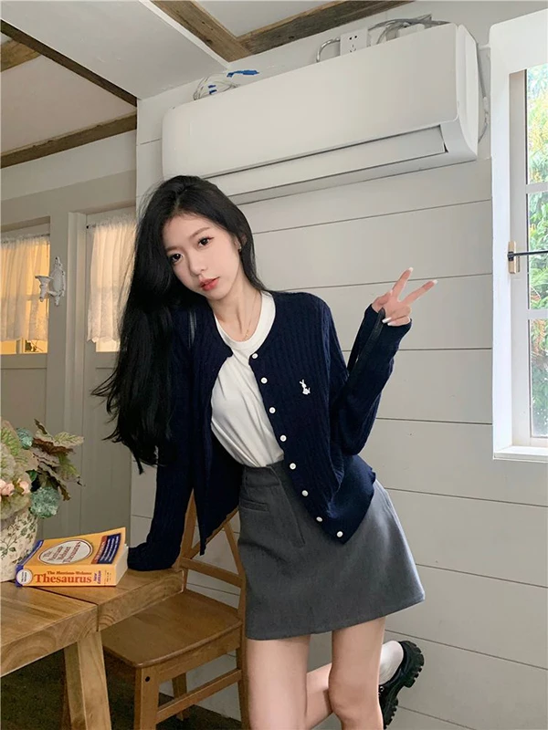 Elegant Knitted Open Cardigan Women's Fashion College Style Long Sleeve Slim Fit Embroidered Outerwear Autumn New Arrival
Elegant Knitted Open Cardigan Women's Fashion College Style Long Sleeve Slim Fit Embroidered Outerwear Autumn New Arrival