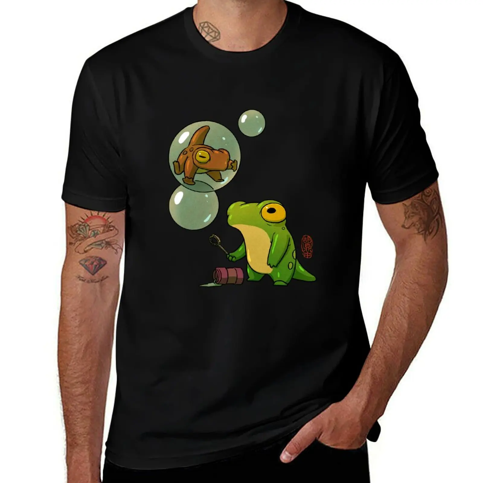 froglets playing with bubbles whimsical artwork asian style T-Shirt graphic shirts oversizeds clothing for men
froglets playing with bubbles whimsical artwork asian style T-Shirt graphic shirts oversizeds clothing for men