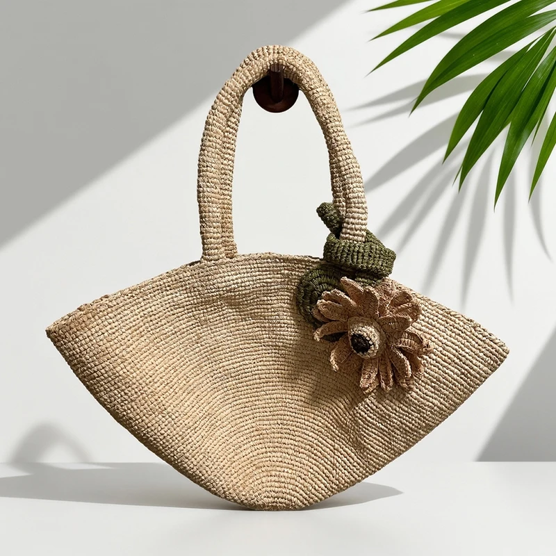 Raffia Handwoven Tote Bag Stylish Large Capacity Commuter Shoulder Bag Bohemian-style Woven Flower Decor Beach Vacation Handbag
Raffia Handwoven Tote Bag Stylish Large Capacity Commuter Shoulder Bag Bohemian-style Woven Flower Decor Beach Vacation Handbag