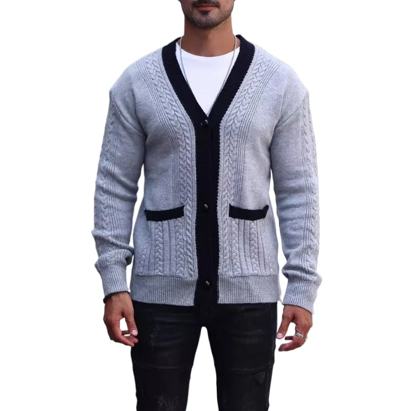 Autumn and Winter New Men's Twist Knitted Cardigan Men's Casual Simple Solid Color Sweater
Autumn and Winter New Men's Twist Knitted Cardigan Men's Casual Simple Solid Color Sweater