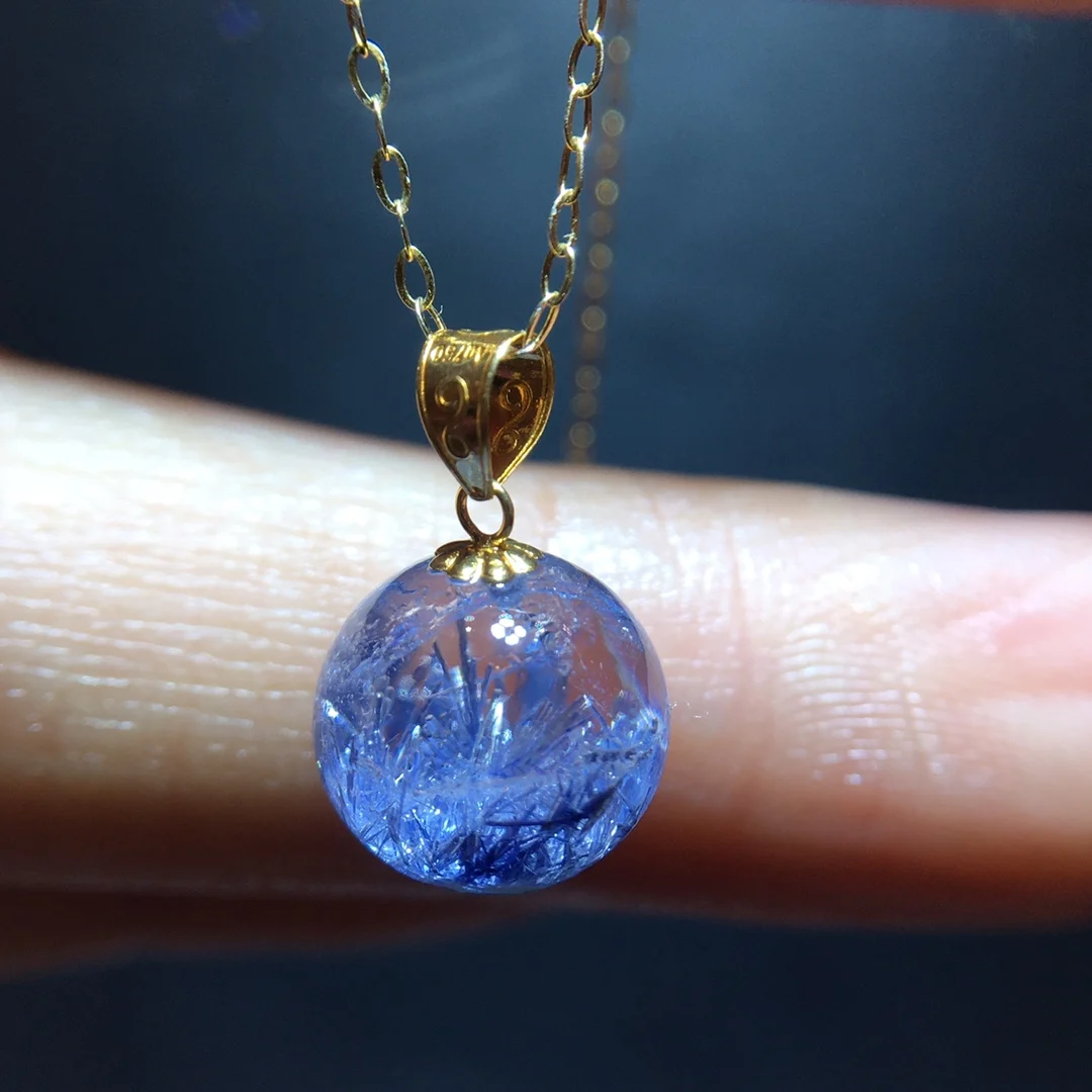 Natural Blue Rutilated Dumortierite Quartz Pendant 9.2mm Sphere Ball Clear Flower Necklace Gold Jewelry AAAAAAA
Natural Blue Rutilated Dumortierite Quartz Pendant 9.2mm Sphere Ball Clear Flower Necklace Gold Jewelry AAAAAAA