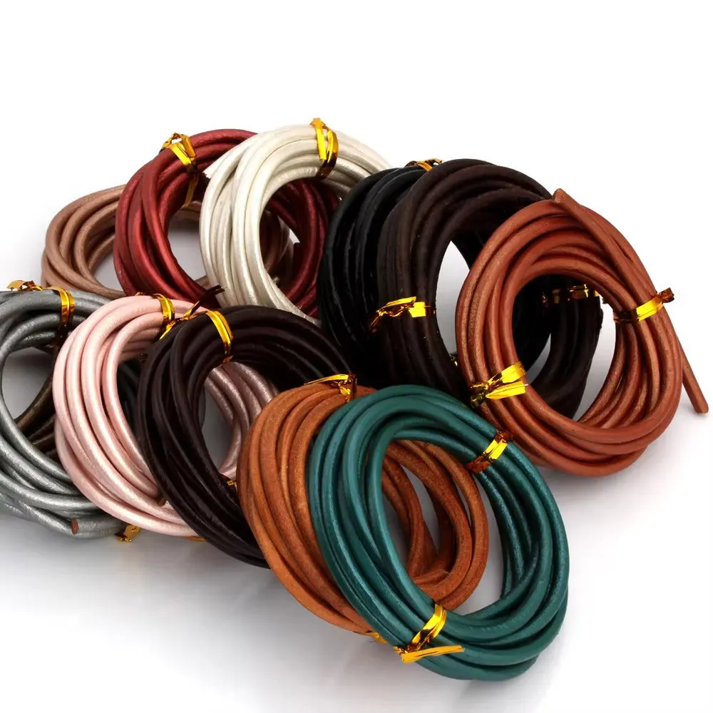 4MM 2M Round Genuine Leather Cord/Wire Brown Black Women Earrings Bracelet Choker DIY Jewelry Making Accessories
4MM 2M Round Genuine Leather Cord/Wire Brown Black Women Earrings Bracelet Choker DIY Jewelry Making Accessories