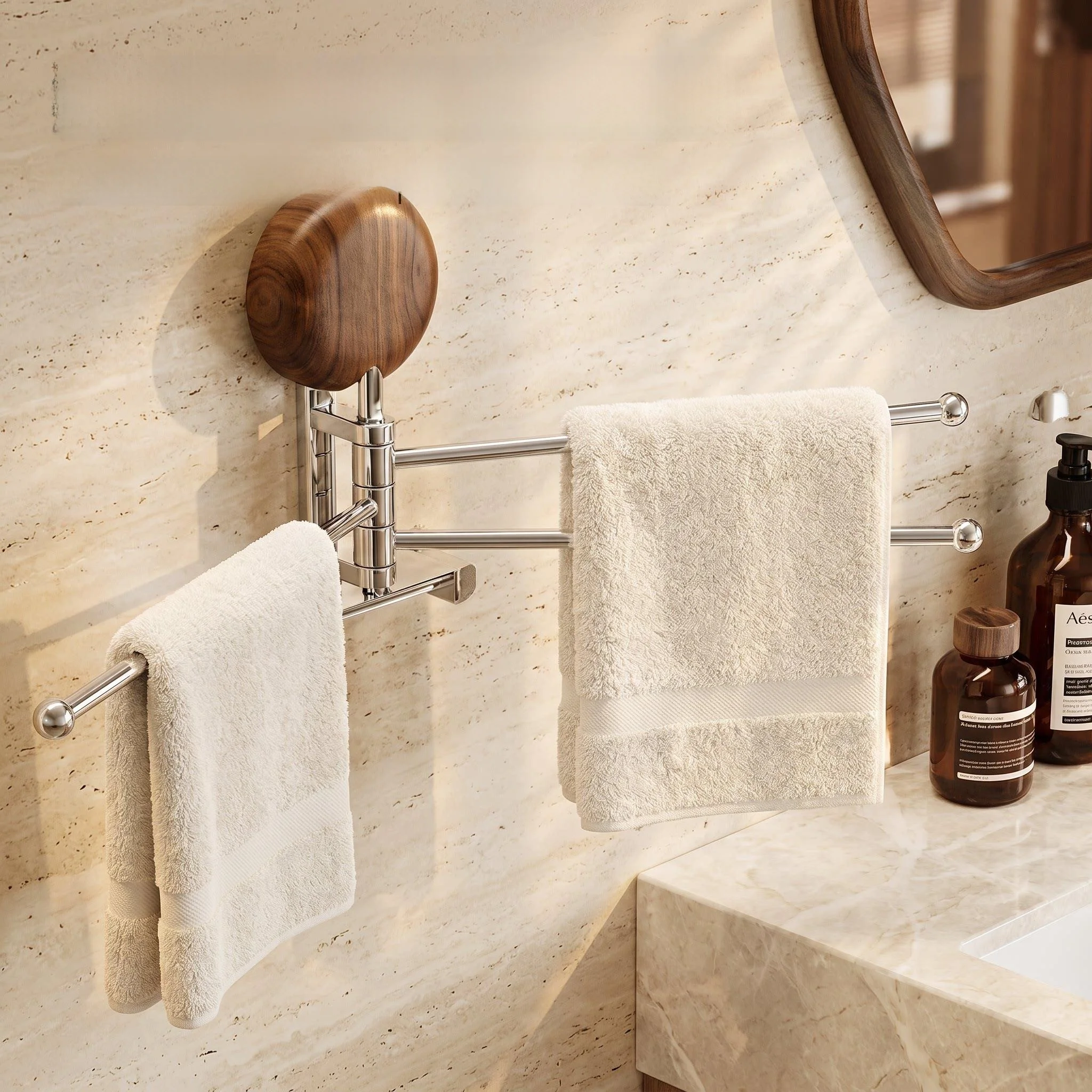 Strong Absorption Rotating Towel Rack Bathroom Towel Holder Minimalist Design No Drilling Required Stainless Steel Kitchen
Strong Absorption Rotating Towel Rack Bathroom Towel Holder Minimalist Design No Drilling Required Stainless Steel Kitchen
