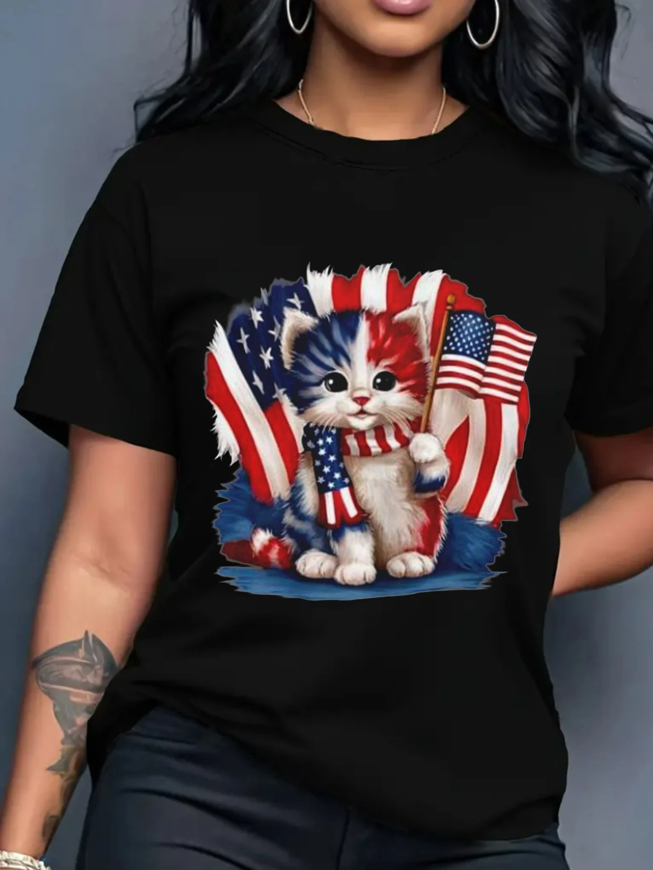 American Flag Cat Graphic Printing Summer Autumn Winter Cotton Men and Women T-shirt Short Sleeve Luxury Outdoor Sports Brand
American Flag Cat Graphic Printing Summer Autumn Winter Cotton Men and Women T-shirt Short Sleeve Luxury Outdoor Sports Brand