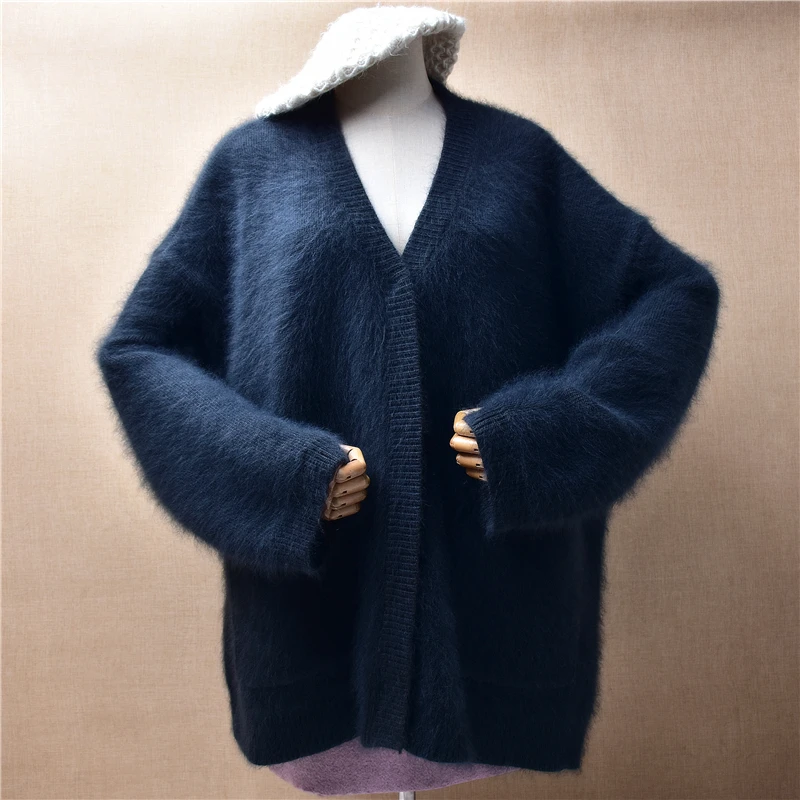 Heavy Thick Women Mujer Autumn Winter Hairy Angora Rabbit Hair Jersey Long Sleeves V-Neck Loose Cardigans Sweater Jacekt Pull
Heavy Thick Women Mujer Autumn Winter Hairy Angora Rabbit Hair Jersey Long Sleeves V-Neck Loose Cardigans Sweater Jacekt Pull