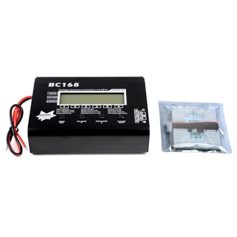 BC168 1-6S 8A 200W для LiPo аккумуляторов: Сверхскоростное интеллектуальное балансировочное устройство/разрядник с LCD-дисплеем для радиоуправляемых моделей
BC168 1-6S 8A 200W для LiPo аккумуляторов: Сверхскоростное интеллектуальное балансировочное устройство/разрядник с LCD-дисплеем для радиоуправляемых моделей