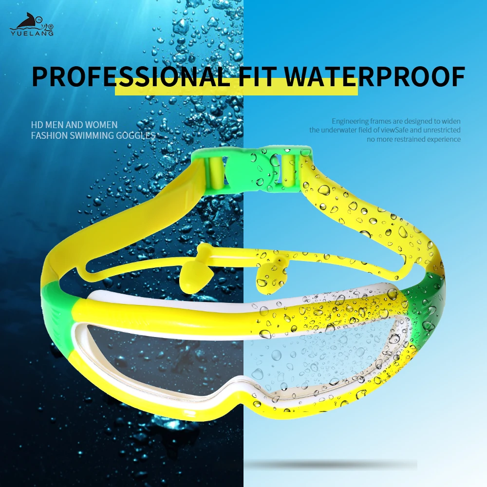 YUELANG Adult Professional Swimming Goggles Swimming Glasses with ear plugs Waterproof Anti-Fog Anti-UV Silicone colorful
YUELANG Adult Professional Swimming Goggles Swimming Glasses with ear plugs Waterproof Anti-Fog Anti-UV Silicone colorful
