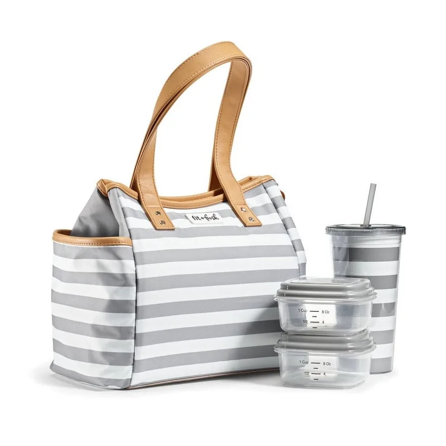 Westerly Lunch Bag Kit with 2 containers and Matching Tumbler - Gray Medium Stripe
Westerly Lunch Bag Kit with 2 containers and Matching Tumbler - Gray Medium Stripe