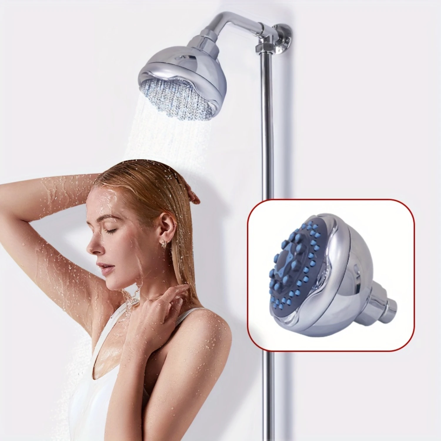 1pc High-Pressure Showerhead For Bathroom, 5 Spray Settings Bathroom Rainfall Shower Head, Universal G1/2 Thread Fit For Dormito
1pc High-Pressure Showerhead For Bathroom, 5 Spray Settings Bathroom Rainfall Shower Head, Universal G1/2 Thread Fit For Dormito