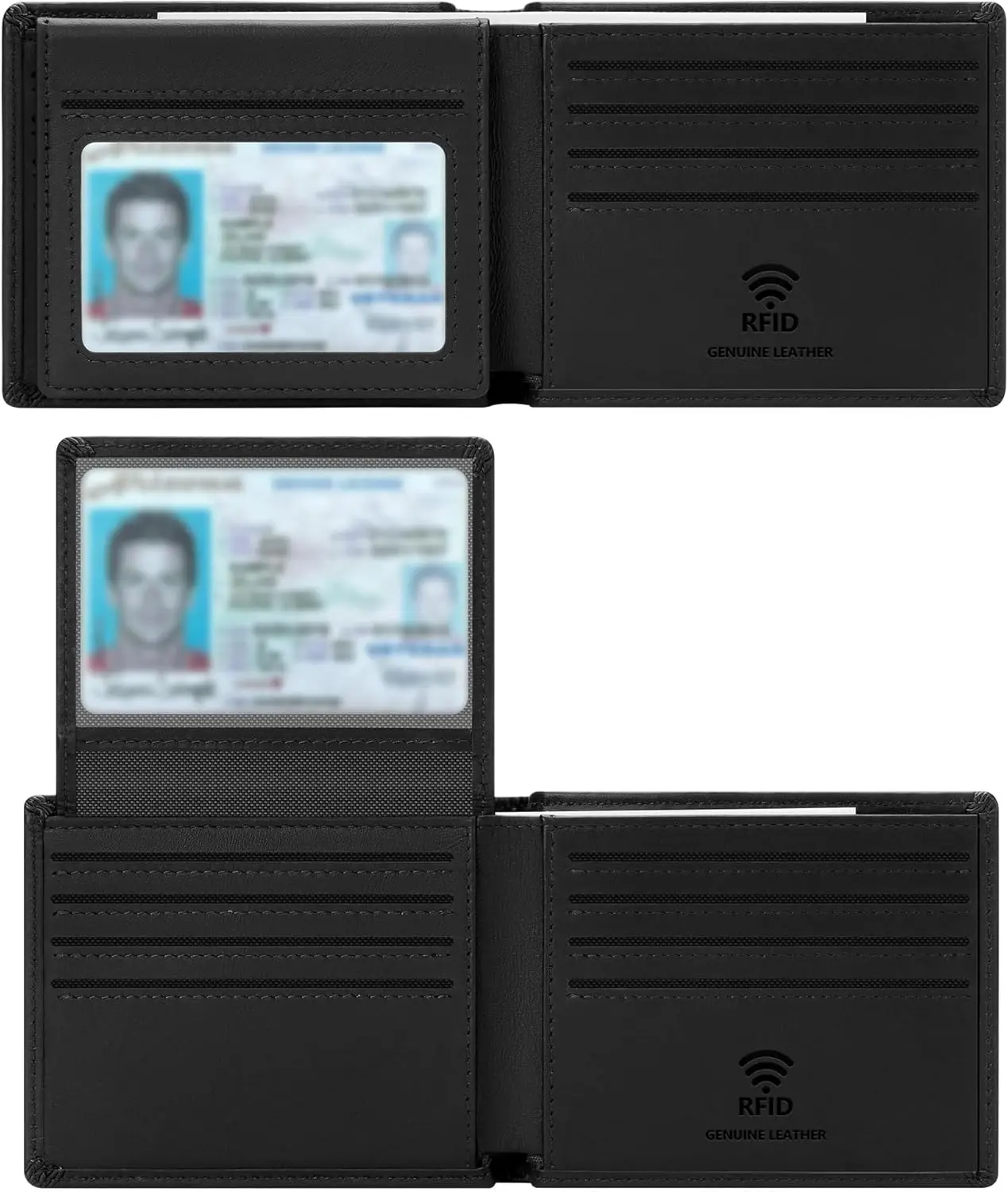 Genuine Leather Bifold Wallet for Men with RFID Blocking, 2 ID Windows, Gift Box Included
Genuine Leather Bifold Wallet for Men with RFID Blocking, 2 ID Windows, Gift Box Included