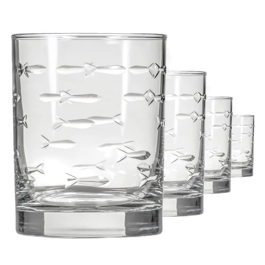 School of Fish 13oz Double Old Fashioned Glass Whiskey Glass Set of 4 LeadFree Glass Engraved Tumbler Glasses Designed and Engra
School of Fish 13oz Double Old Fashioned Glass Whiskey Glass Set of 4 LeadFree Glass Engraved Tumbler Glasses Designed and Engra