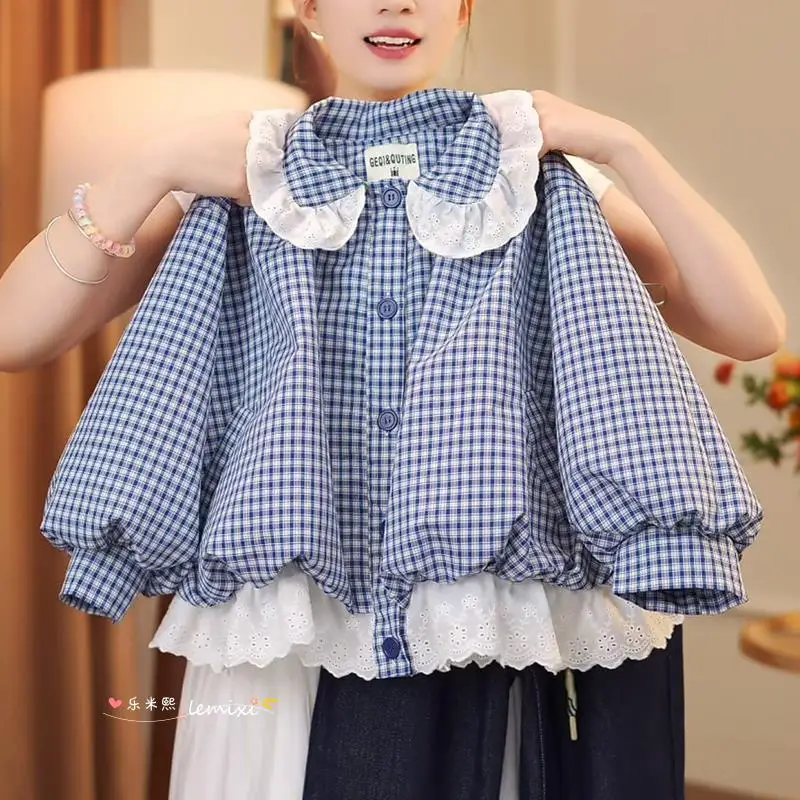 Spring and Autumn Girls Plaid Lace Coat New Children's Doll Collar Cardigan Jacket Teenage Girls' Clothing 110-170cm
Spring and Autumn Girls Plaid Lace Coat New Children's Doll Collar Cardigan Jacket Teenage Girls' Clothing 110-170cm