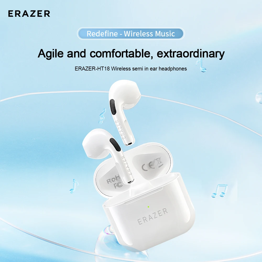 ERAZER-HT18 Беспроводные полувкладыши Наушники с интеллектуальным шумоподавлением BT 5.4 Наушники с 3D объемным звуком Легкие наушники
ERAZER-HT18 Беспроводные полувкладыши Наушники с интеллектуальным шумоподавлением BT 5.4 Наушники с 3D объемным звуком Легкие наушники