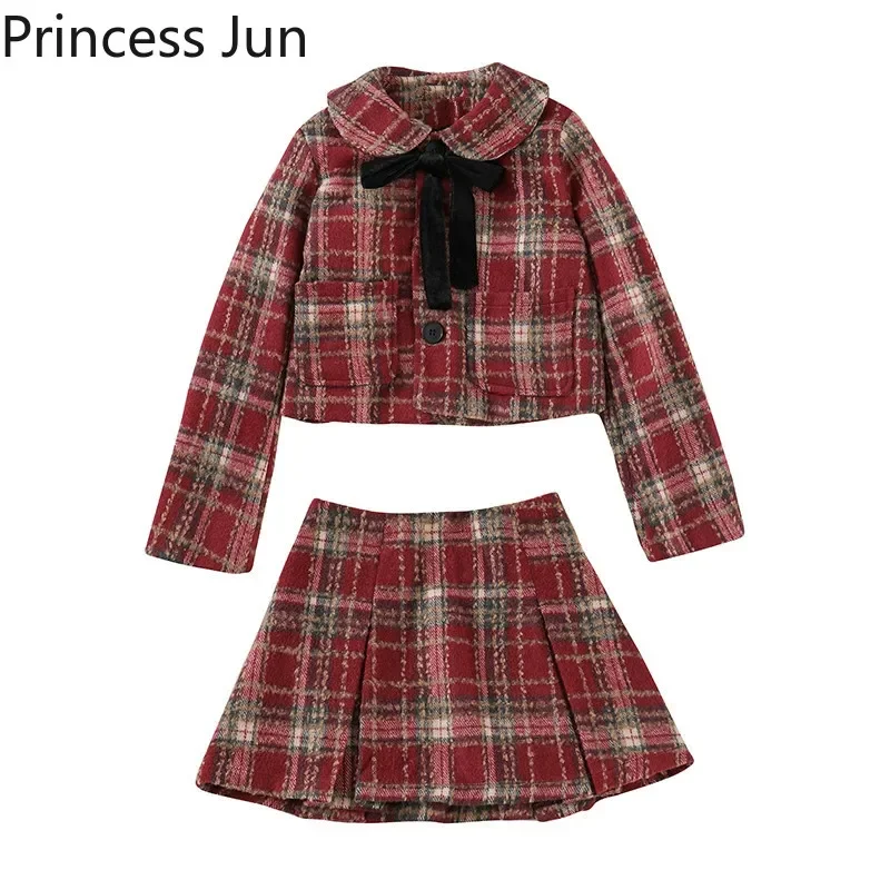 Retro Short Jacket Women Autumn Winter 2 Piece Outfits Dress Sets Two Piece Cute Bownot Plaid Coat&High Waist Mini Skirt Suits
Retro Short Jacket Women Autumn Winter 2 Piece Outfits Dress Sets Two Piece Cute Bownot Plaid Coat&High Waist Mini Skirt Suits