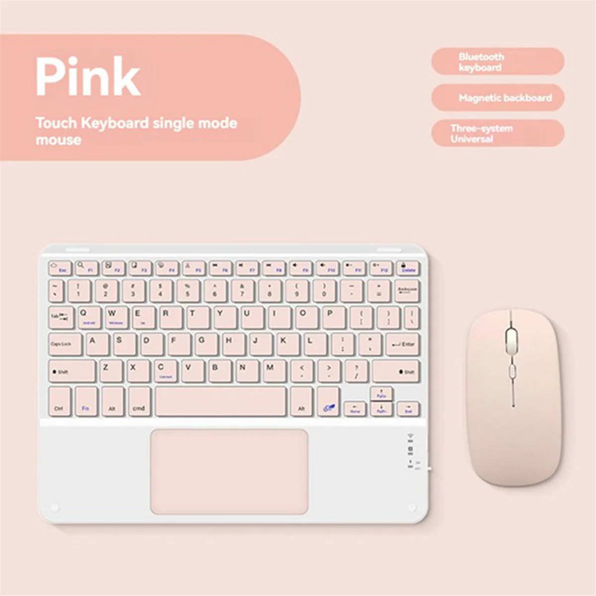 HOT SALE Touchpad Bluetooth Keyboard with Mouse for PC Tablet Gaming Wireless Keyboard Pink
HOT SALE Touchpad Bluetooth Keyboard with Mouse for PC Tablet Gaming Wireless Keyboard Pink