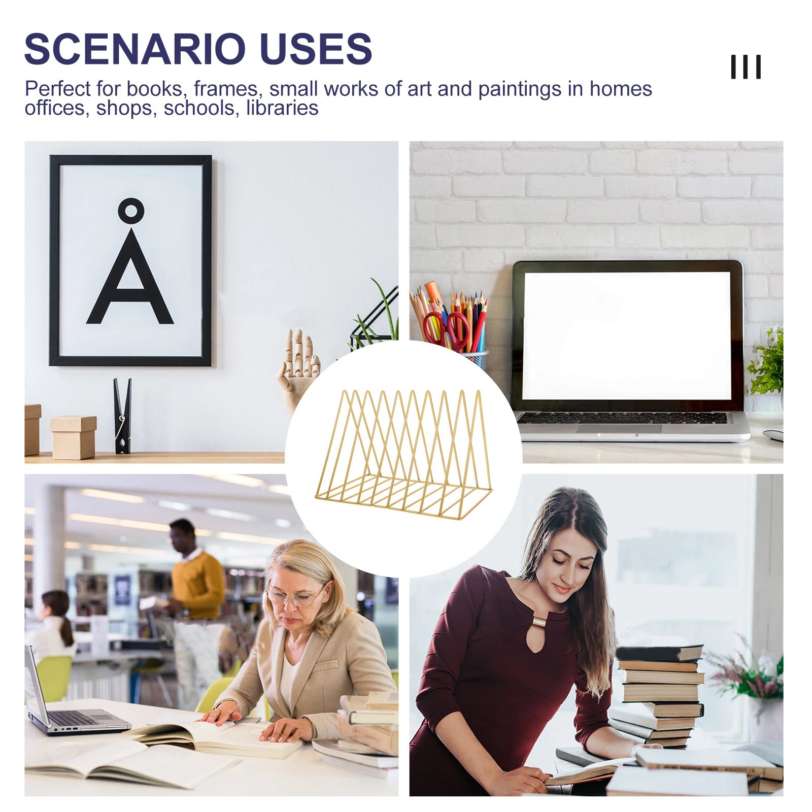 Large Capacity Triangle Iron Bookshelf Golden Desktop Magazine Rack Sturdy Office ganizer Storage Solution File Folder 
Large Capacity Triangle Iron Bookshelf Golden Desktop Magazine Rack Sturdy Office ganizer Storage Solution File Folder