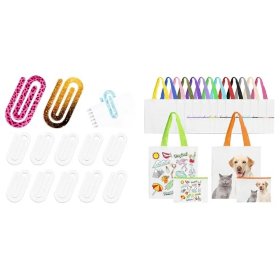 Bundle of 12 Pcs Sublimation Blanks Bulk Acrylic Jumbo Paper Clips and 30 Pack Sublimation Tote Bags
Bundle of 12 Pcs Sublimation Blanks Bulk Acrylic Jumbo Paper Clips and 30 Pack Sublimation Tote Bags