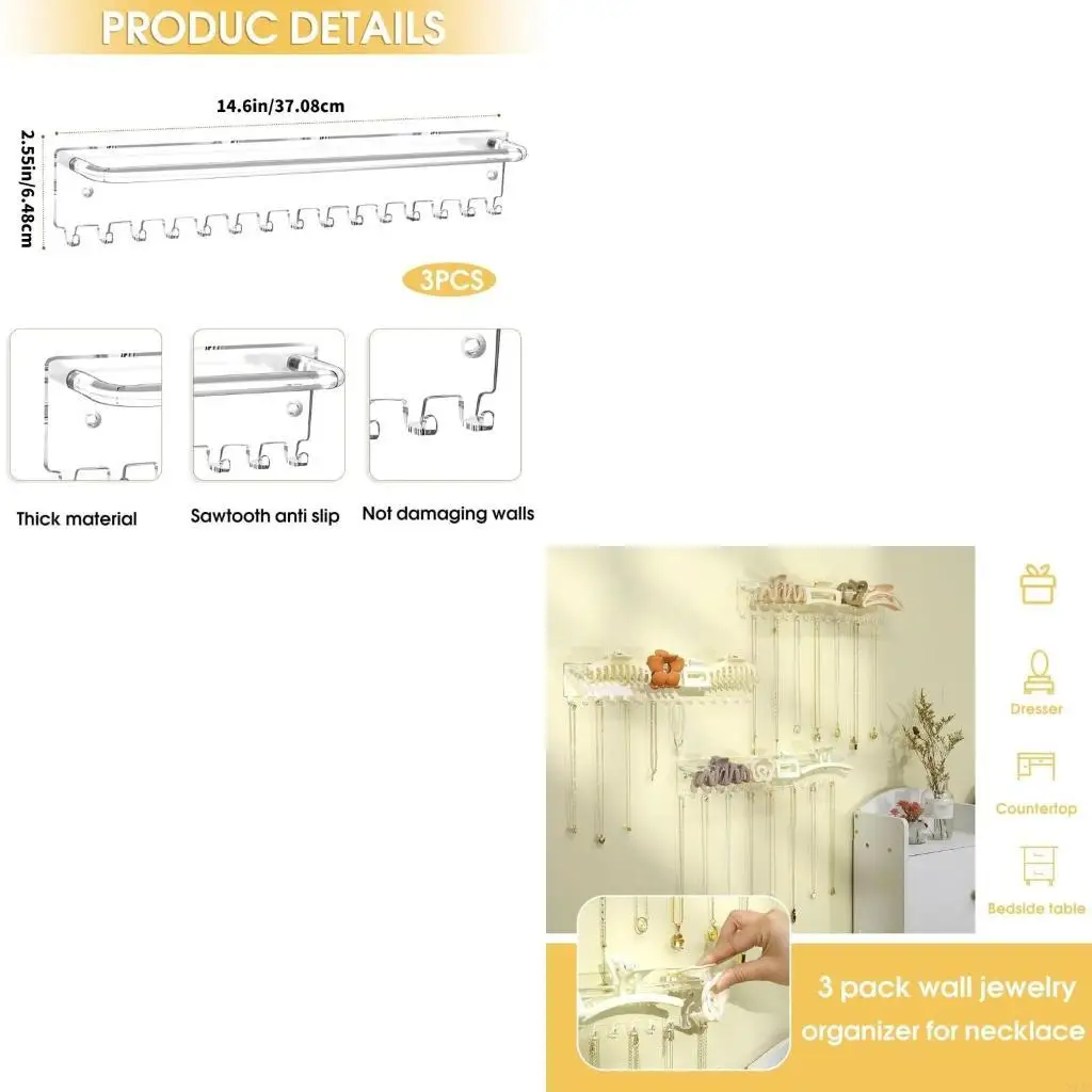 Wall Mount Acrylic Jewelry Rack Space Saving Organizers for Various Accessories
Wall Mount Acrylic Jewelry Rack Space Saving Organizers for Various Accessories