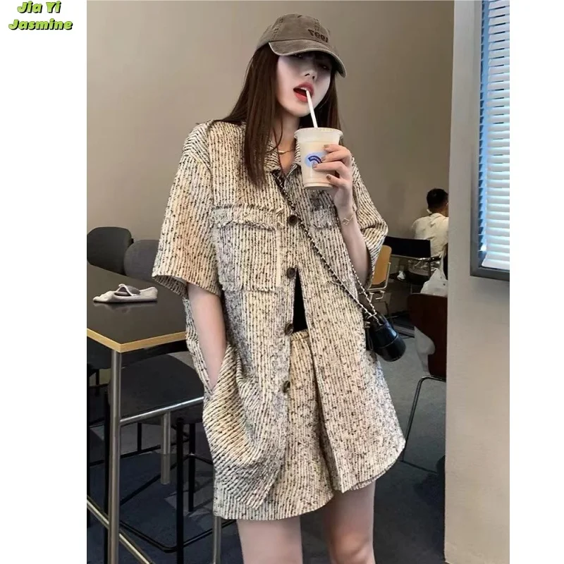 Women's Summer Loose Casual Fashionable High-end Shirt Wide Leg Short Pants 2-piece Set
Women's Summer Loose Casual Fashionable High-end Shirt Wide Leg Short Pants 2-piece Set