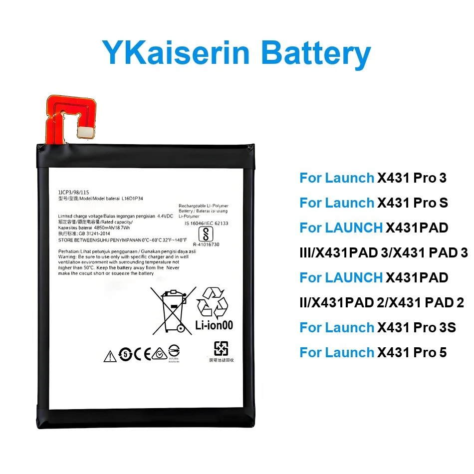 X431PAD Iii ( 3RD Generation ) X431PAD II ( 2ND Generation ) 0-15000mAh Tablet Battery For Launch X431 Pad 2 3 Pro
X431PAD Iii ( 3RD Generation ) X431PAD II ( 2ND Generation ) 0-15000mAh Tablet Battery For Launch X431 Pad 2 3 Pro