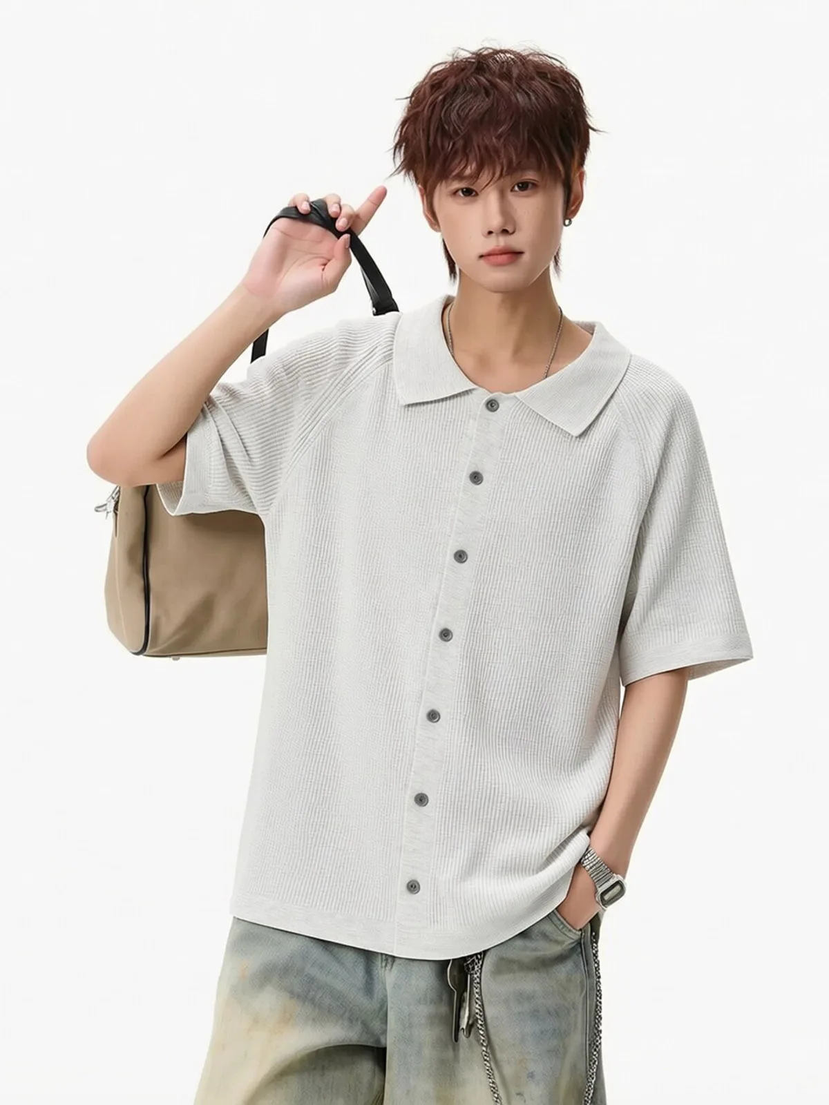 Loose Fit Knitted Button up Short Sleeve Shirt Men's Summer Casual Style Half Sleeve Shirt Textured Collar Premium Feeling
Loose Fit Knitted Button up Short Sleeve Shirt Men's Summer Casual Style Half Sleeve Shirt Textured Collar Premium Feeling