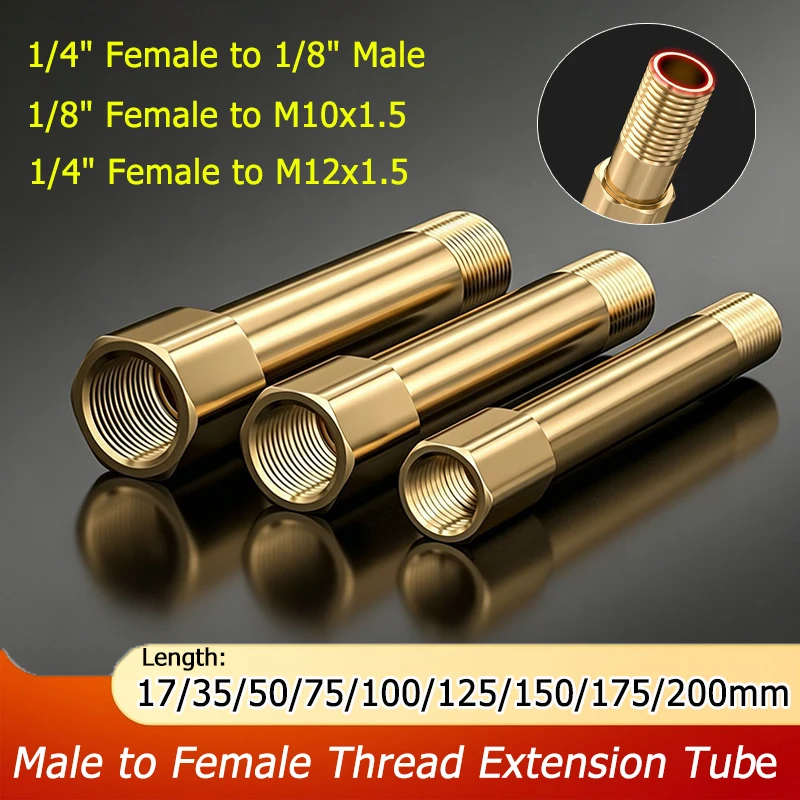 BSP 1/8" 1/4" L: 50~200mm Male to Female Thread Brass Extension Tube Water Pipe Joint Mold Extension Rod Brass Connecting Rod
BSP 1/8" 1/4" L: 50~200mm Male to Female Thread Brass Extension Tube Water Pipe Joint Mold Extension Rod Brass Connecting Rod