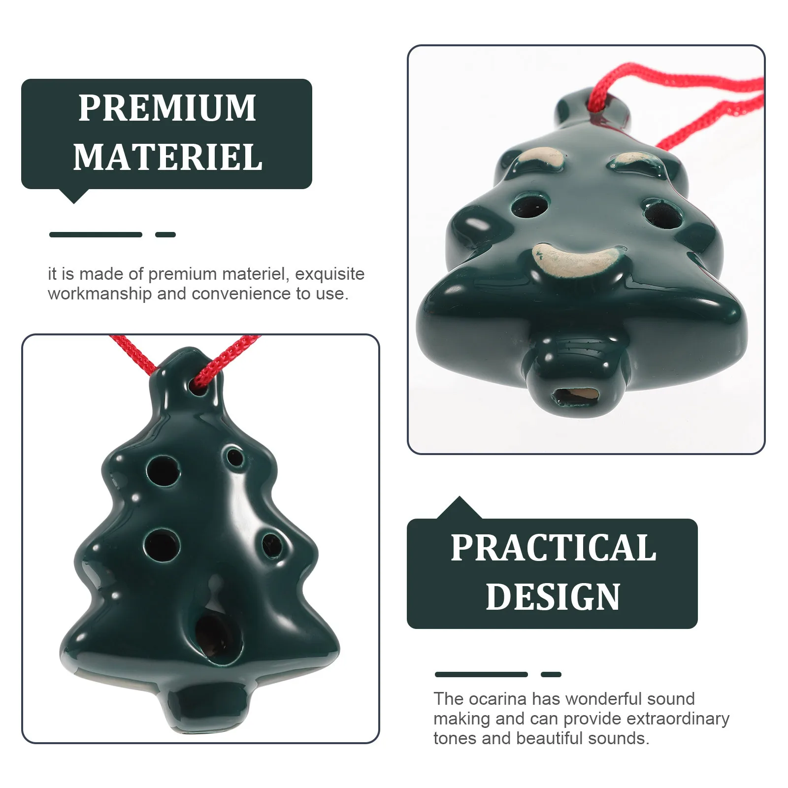 Portable Ocarina for Beginners 6 Hole Ceramic Wind Instrument with Xmas Tree Design Beautiful Tone Practice Music Instrument
Portable Ocarina for Beginners 6 Hole Ceramic Wind Instrument with Xmas Tree Design Beautiful Tone Practice Music Instrument