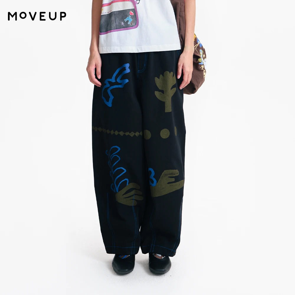 MOVEUP Straight Pants 2026 Spring New Pure Cotton Elastic Waist Pocket Plant Bird Print Casual Trousers For Women 3ELC20112
MOVEUP Straight Pants 2026 Spring New Pure Cotton Elastic Waist Pocket Plant Bird Print Casual Trousers For Women 3ELC20112