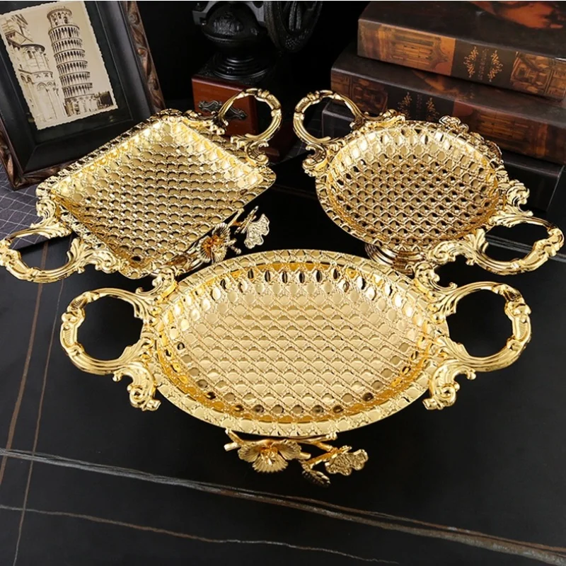 European Vintage Iron Art Metal Fruit Tray Gold round Serving Plate Home Living Room Decor Kitchen Storage Dish
European Vintage Iron Art Metal Fruit Tray Gold round Serving Plate Home Living Room Decor Kitchen Storage Dish