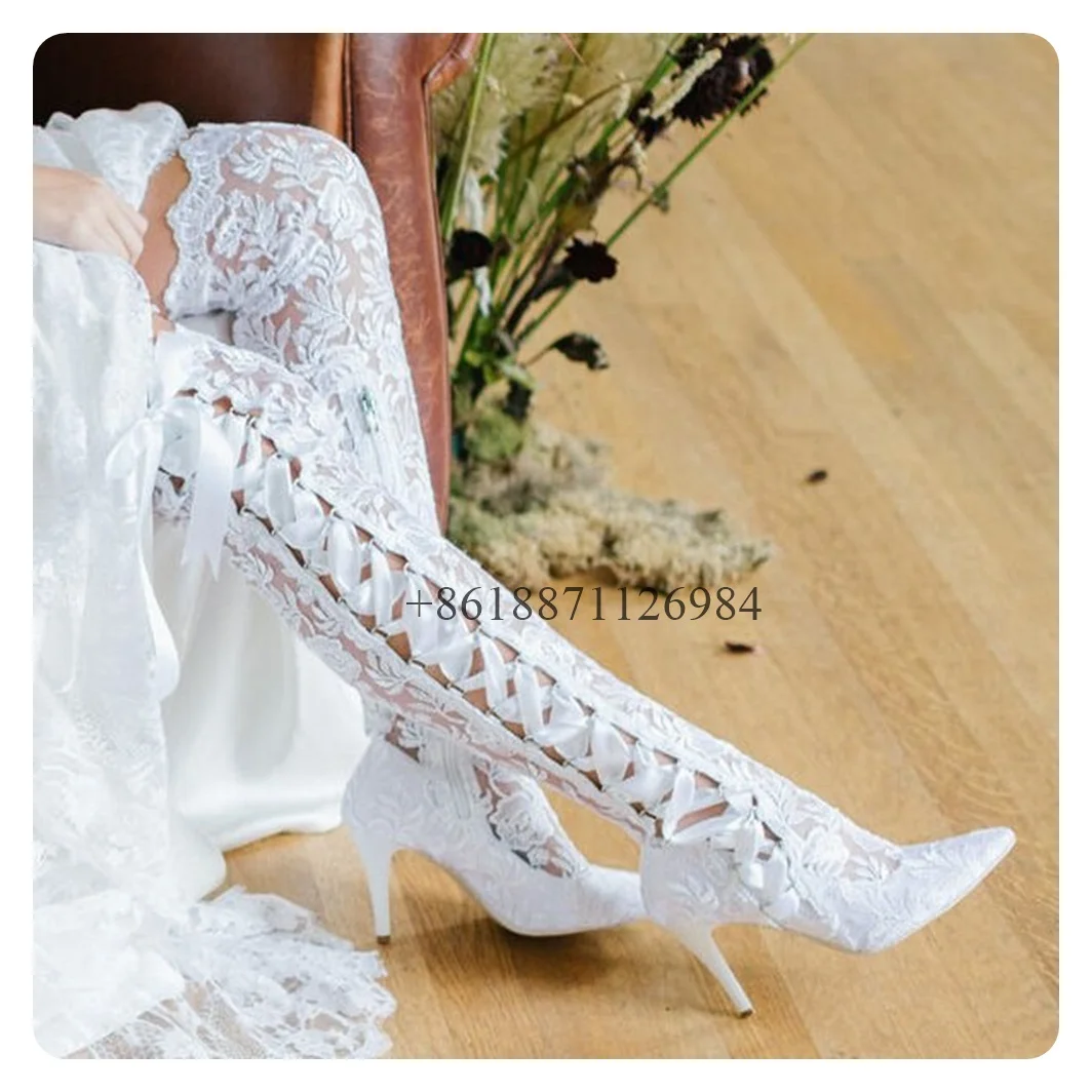 Fahion Style Soild Pointed Toe Over The Knee Summer Women Sandals Stiletto High Heels Lace Up Design Large Size Wedding Boots
Fahion Style Soild Pointed Toe Over The Knee Summer Women Sandals Stiletto High Heels Lace Up Design Large Size Wedding Boots