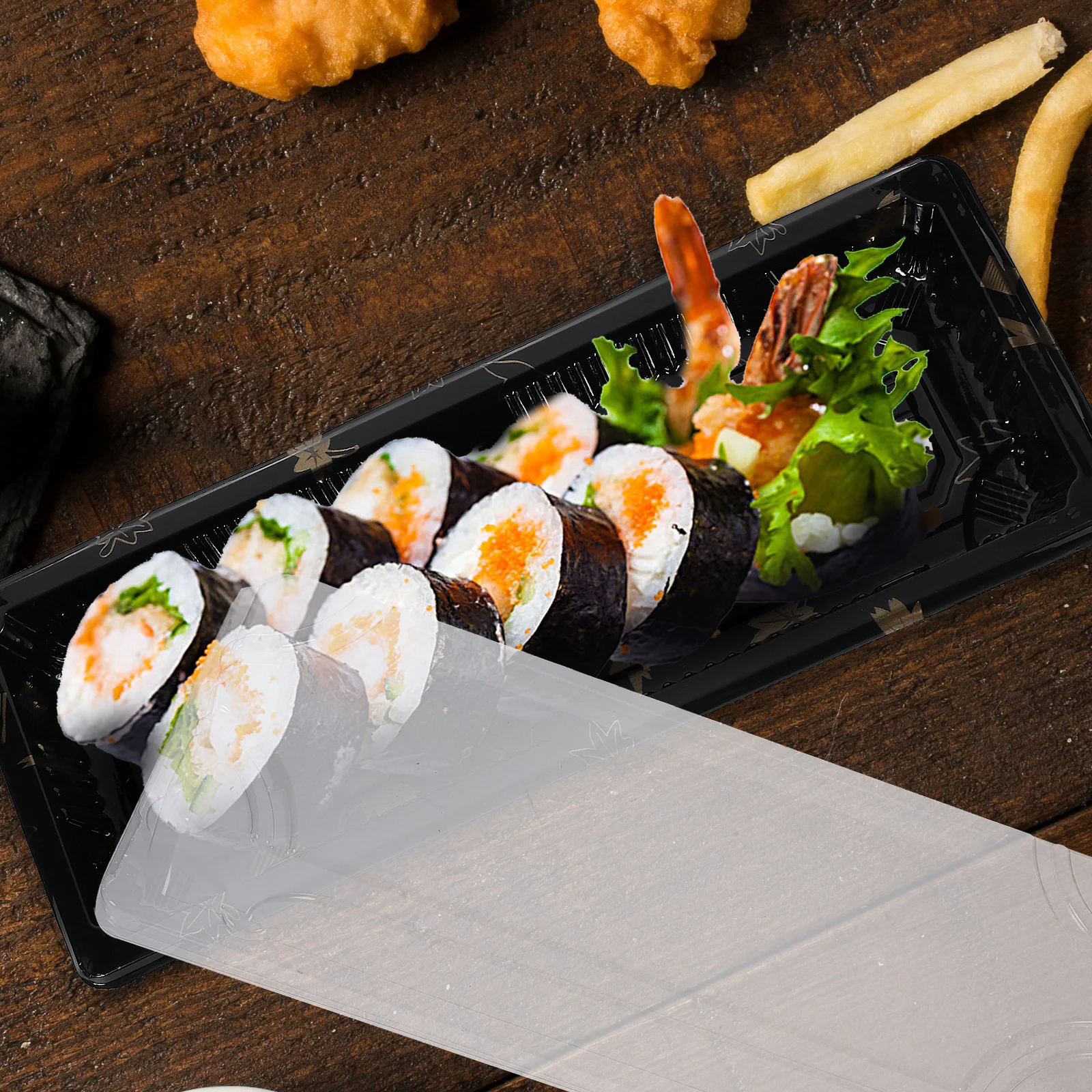 20pcs Sushi Packaging Box Disposable Plastic Food Container For Takeout Carry Out Boxes Lunch Party Leftovers Storage Eco
20pcs Sushi Packaging Box Disposable Plastic Food Container For Takeout Carry Out Boxes Lunch Party Leftovers Storage Eco