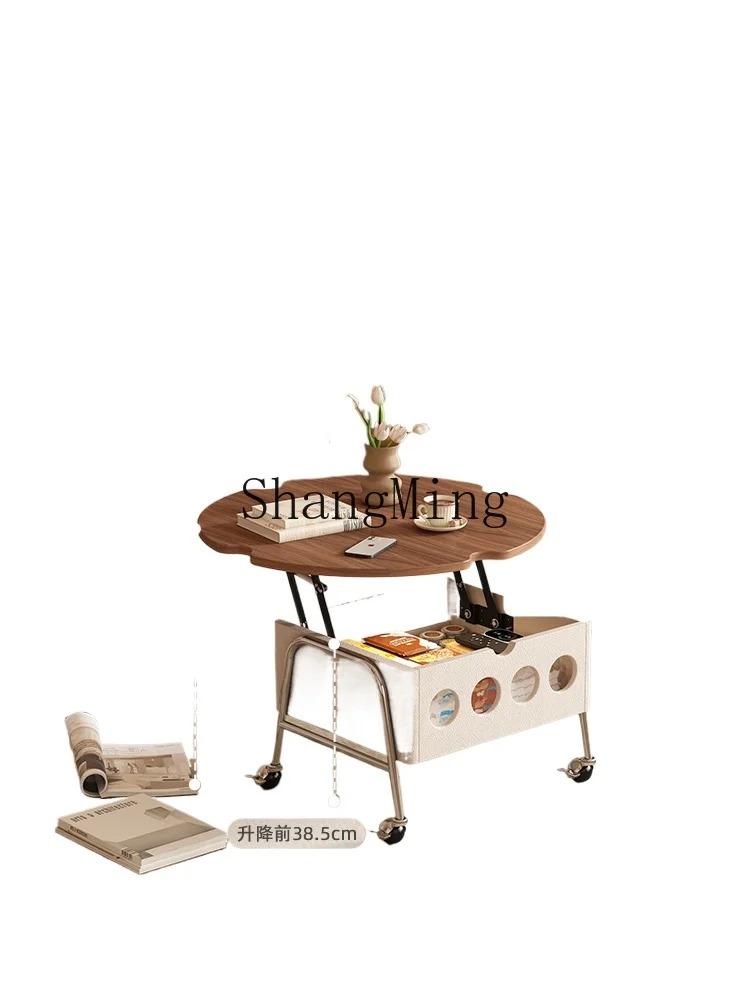 TF solid wood lifting rock slab round coffee table small apartment tea table retro living room movable small tea table
TF solid wood lifting rock slab round coffee table small apartment tea table retro living room movable small tea table