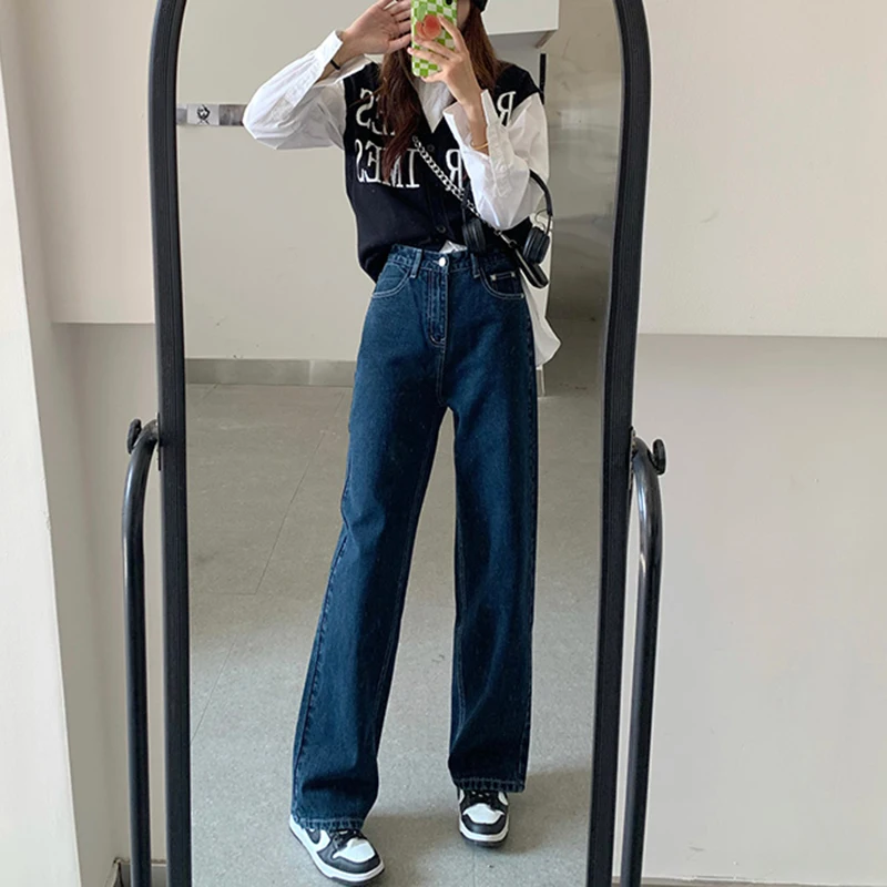 Women 2024 Spring Autumn New High Waist Jeans Female Fashion Straight Leg Denim Trousers Ladies Solid Color Baggy Pants S679
Women 2024 Spring Autumn New High Waist Jeans Female Fashion Straight Leg Denim Trousers Ladies Solid Color Baggy Pants S679