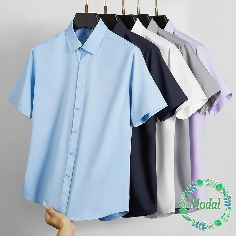 High Quality Modal Fabric Summer Men's Short Sleeve Shirt Business Casual Dress Shirt Thin Solid Color Work Office Tops for Men
High Quality Modal Fabric Summer Men's Short Sleeve Shirt Business Casual Dress Shirt Thin Solid Color Work Office Tops for Men