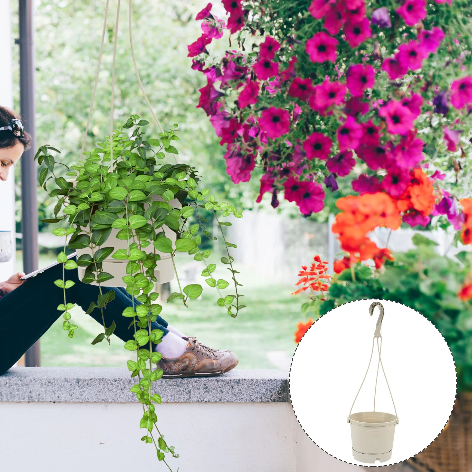 5Pcs Hanging Planter for Balcony Outdoor Indoor Wall Mount Basket Decorative Flower Pot Space Saving Garden Container
5Pcs Hanging Planter for Balcony Outdoor Indoor Wall Mount Basket Decorative Flower Pot Space Saving Garden Container