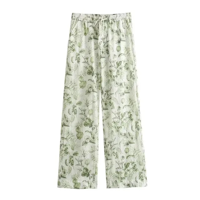BabYoung Women Elegant Chic High Waist Drawstring Plant Flowers Print Decorate Wide Leg Pants Woman Loose Casual Slim Trousers
BabYoung Women Elegant Chic High Waist Drawstring Plant Flowers Print Decorate Wide Leg Pants Woman Loose Casual Slim Trousers
