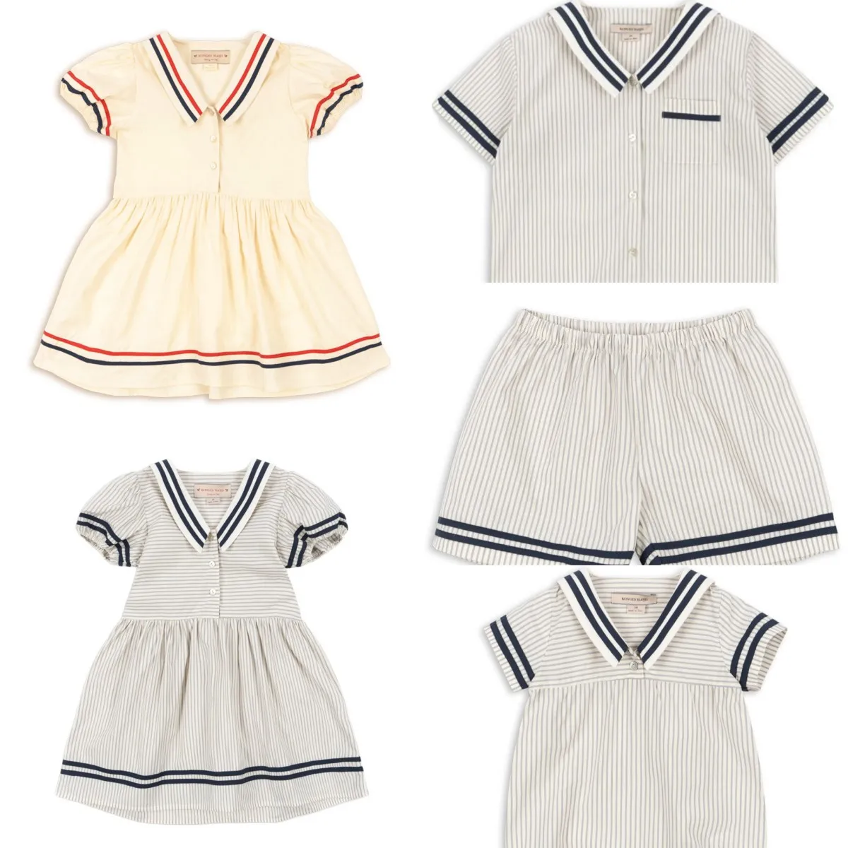 26SS New Children's Boys Cute Navy Style Striped Shirt Shorts Set and Kids Girls Dresses Baby Romper Climbing
26SS New Children's Boys Cute Navy Style Striped Shirt Shorts Set and Kids Girls Dresses Baby Romper Climbing