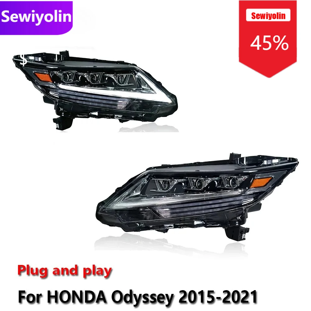 Автомобильные светодиодные фары DRL в сборе для HONDA Odyssey 2015-2021, противотуманные фары DRL, стоп-сигнал поворота, лампа Plug and Play 
Автомобильные светодиодные фары DRL в сборе для HONDA Odyssey 2015-2021, противотуманные фары DRL, стоп-сигнал поворота, лампа Plug and Play
