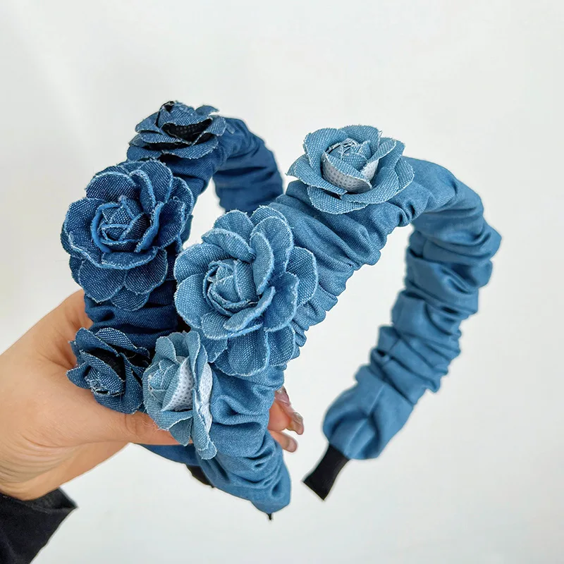 Vintage 3D Rose Denim Headband - Stylish Hair Hoop for Women, Summer Hair Accessory for Vacation, Date & Photo Shoots
Vintage 3D Rose Denim Headband - Stylish Hair Hoop for Women, Summer Hair Accessory for Vacation, Date & Photo Shoots