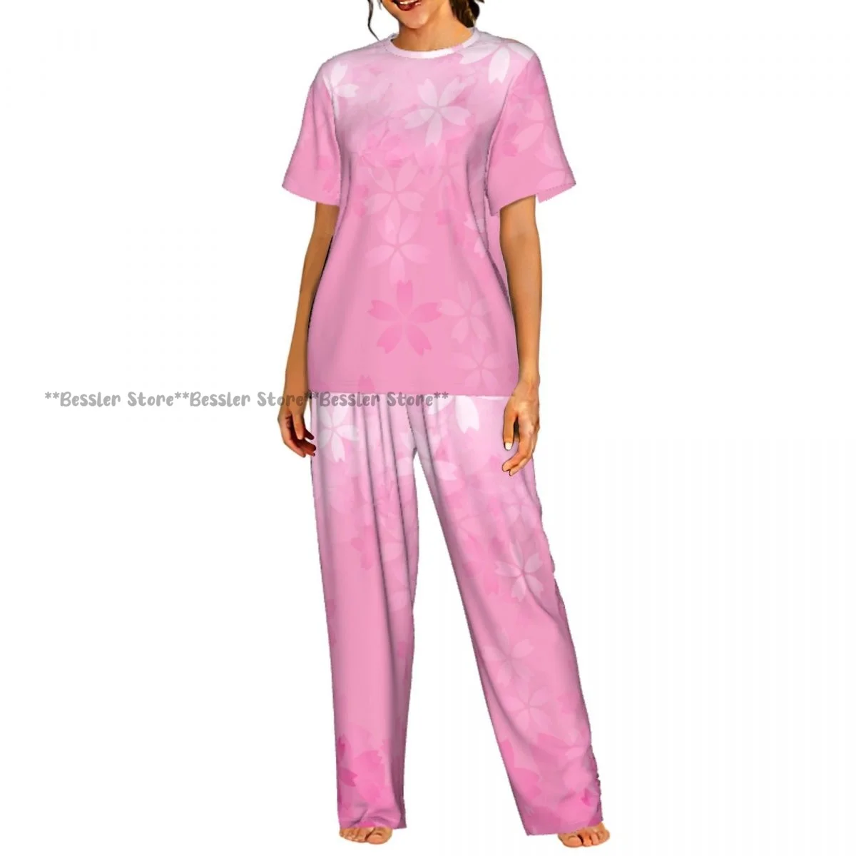 Pink Cherry Blossom In Spring Pajamas Set Short-sleeved Women Home Clothing
Pink Cherry Blossom In Spring Pajamas Set Short-sleeved Women Home Clothing