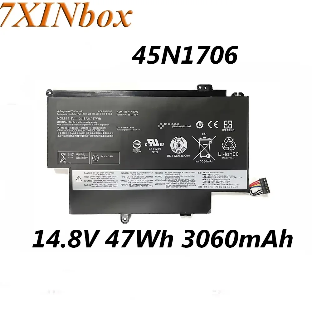 7XINbox 45N1706 45N1707 Laptop Battery 14.8V 47Wh For Lenovo Thinkpad 12.5" S1 Yoga S1-S240 S1-120 20CD00AJGE 20CDS00800 Series
7XINbox 45N1706 45N1707 Laptop Battery 14.8V 47Wh For Lenovo Thinkpad 12.5" S1 Yoga S1-S240 S1-120 20CD00AJGE 20CDS00800 Series