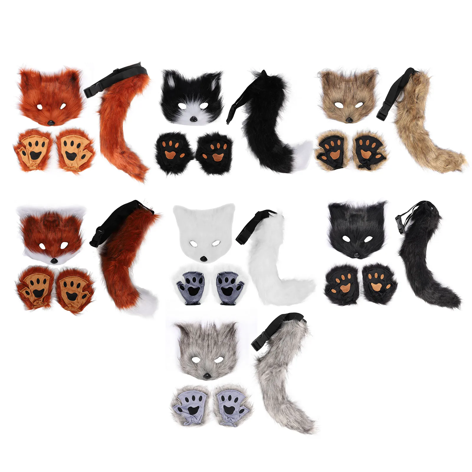 Halloween Fox Face Cover Gloves Tails Set Fluffy Plush Faux Fur Soft Skin Friendly Costume Accessories Animal Fox Tail Cosplay
Halloween Fox Face Cover Gloves Tails Set Fluffy Plush Faux Fur Soft Skin Friendly Costume Accessories Animal Fox Tail Cosplay