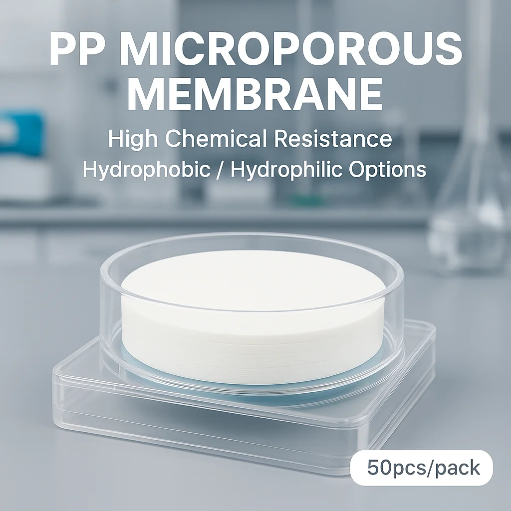 PP Polypropylene Filter Membrane 0.22/0.45um Lab Chemical Resistant for Organic Solvents Ink Pigment Acid Alkali Filtration
PP Polypropylene Filter Membrane 0.22/0.45um Lab Chemical Resistant for Organic Solvents Ink Pigment Acid Alkali Filtration