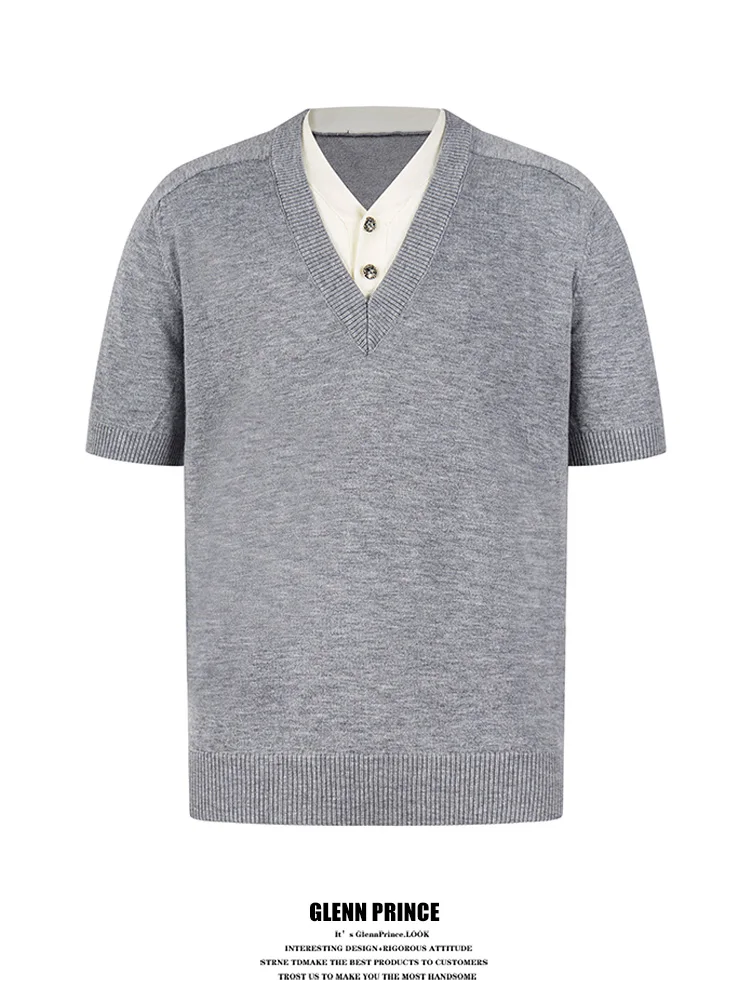 GPstudio Men's Summer Breathable Knitted V-Neck Short Sleeve T-Shirt Casual Loose Fit Fashionable American Style Polyester Blend
GPstudio Men's Summer Breathable Knitted V-Neck Short Sleeve T-Shirt Casual Loose Fit Fashionable American Style Polyester Blend