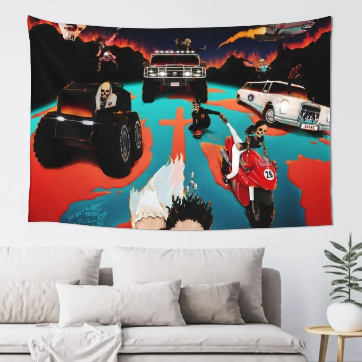 While The World Was Burning Tapestry Decorative Wall Cute Decor Tapestry 
While The World Was Burning Tapestry Decorative Wall Cute Decor Tapestry